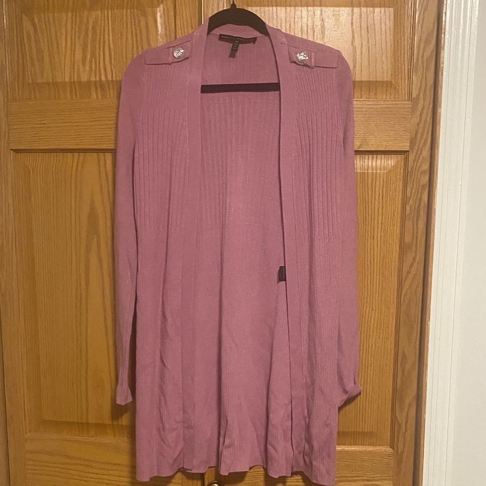 White House Black Market Women's Pink Cardigan Sweater